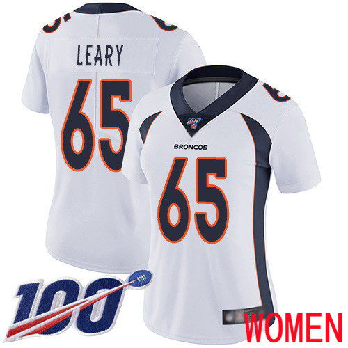 Women Denver Broncos #65 Ronald Leary White Vapor Untouchable Limited Player 100th Season Football NFL Jersey